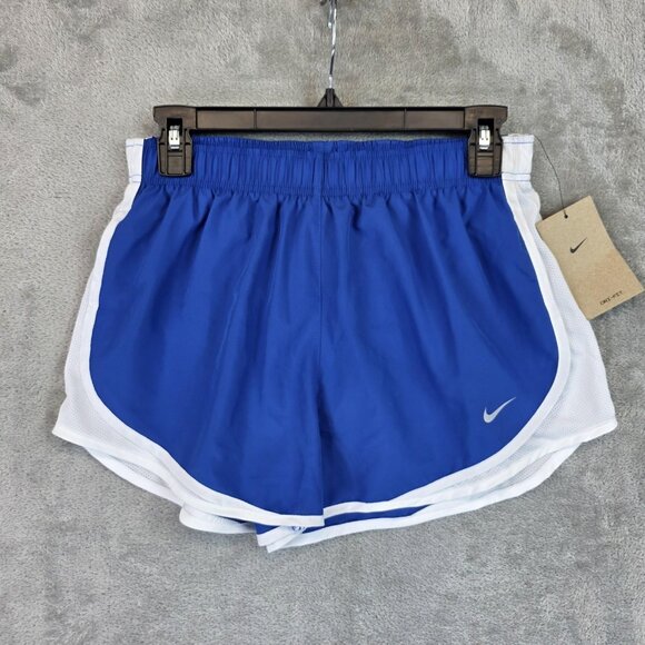 Nike Running Shorts Womens Medium Blue White Dri-FIT Tempo Mesh Lined 831558-480 - Picture 1 of 10